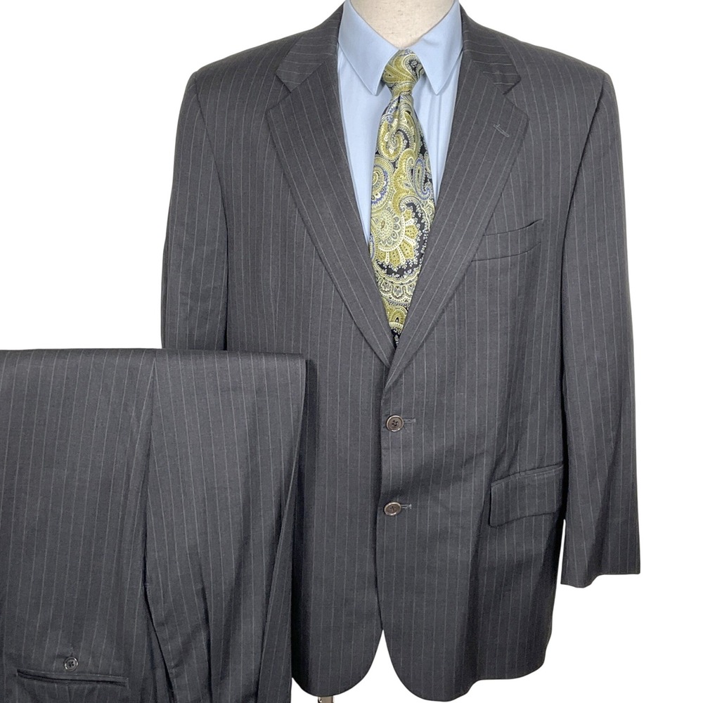 Brooks Brothers Suit Men 45R 36W 29L‎ Gray Pinstripe Super 110 Wool Classic